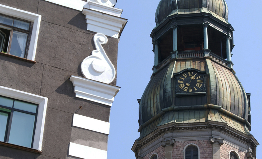 Riga, chiesa di San Pietro, scorcio del campanile