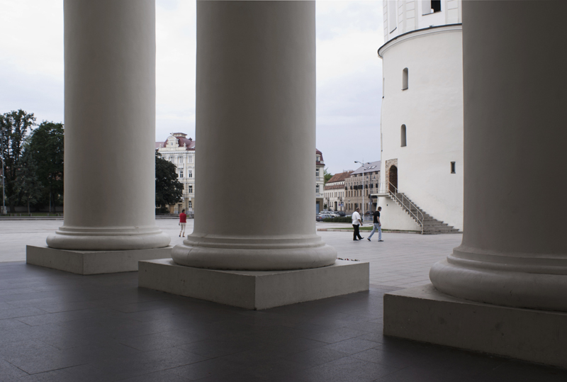 Vilnius, Lituania, cattedrale della Santissima Trinità e di San Stanislao e San Ladislao col campanile